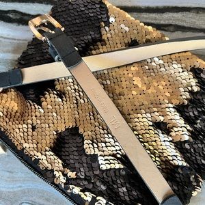 Belt bag with reversible sequins.